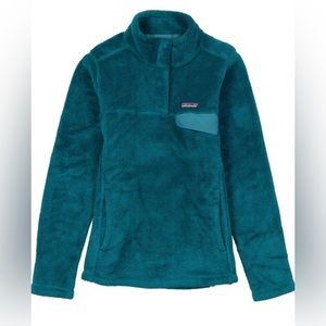 Patagonia re-tool snap-t teal pullover, womens size Large, good used condition.